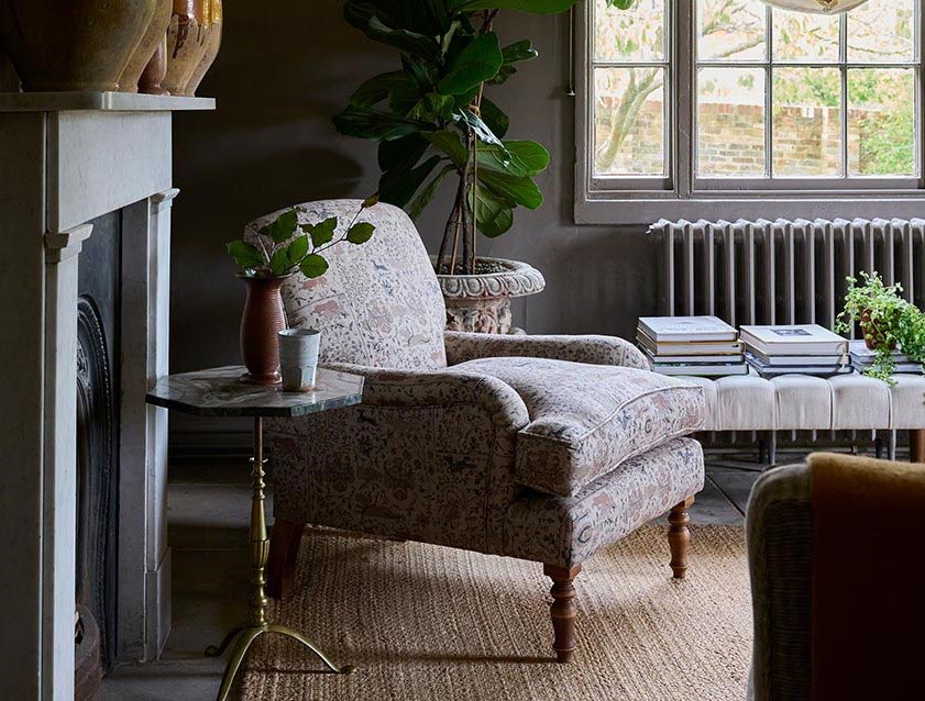 Lyndhurst Chair in V&A Threads of India Lahore Dynasty Linen